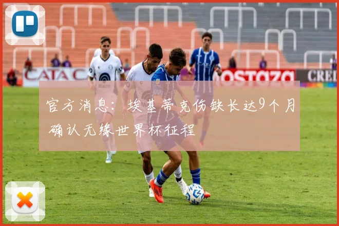 官方消息：埃基蒂克伤缺长达9个月 确认无缘世界杯征程
